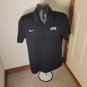 𝅺TCU Nike Men's Dri-Fit Collegiate Polo Shirt - Size (S) - Excellent Condition